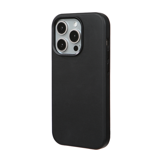 iPhone 14 Pro Gizli Magsafeli Vegan Deri Telefon Kılıfı - Siyah