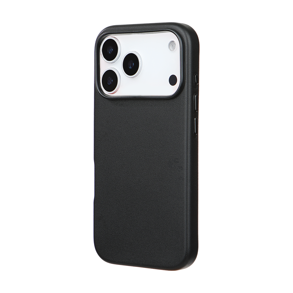 iPhone 17 Pro Max Gizli Magsafeli Vegan Deri Telefon Kılıfı - Siyah