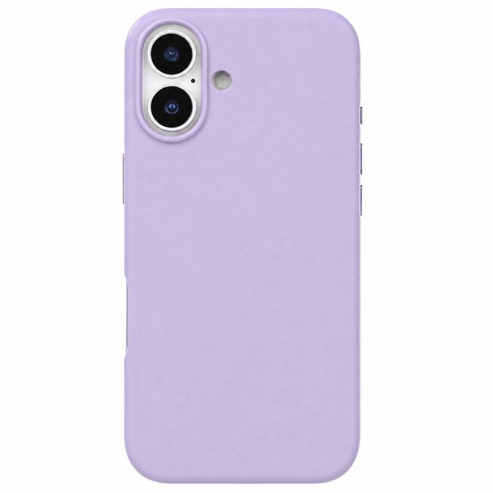 iPhone 16 Gizli Magsafeli Vegan Deri Telefon Kılıfı - Lila