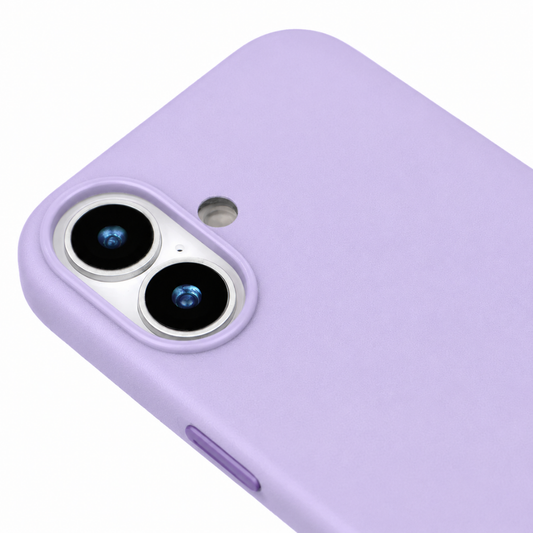 iPhone 16 Plus Gizli Magsafeli Vegan Deri Telefon Kılıfı - Lila