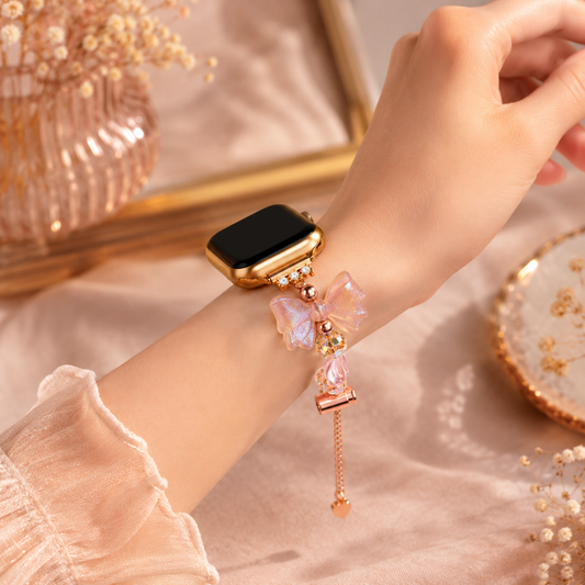 Apple Watch Saat Kurdele Taşlı Tasarımlı Şık Kordon
