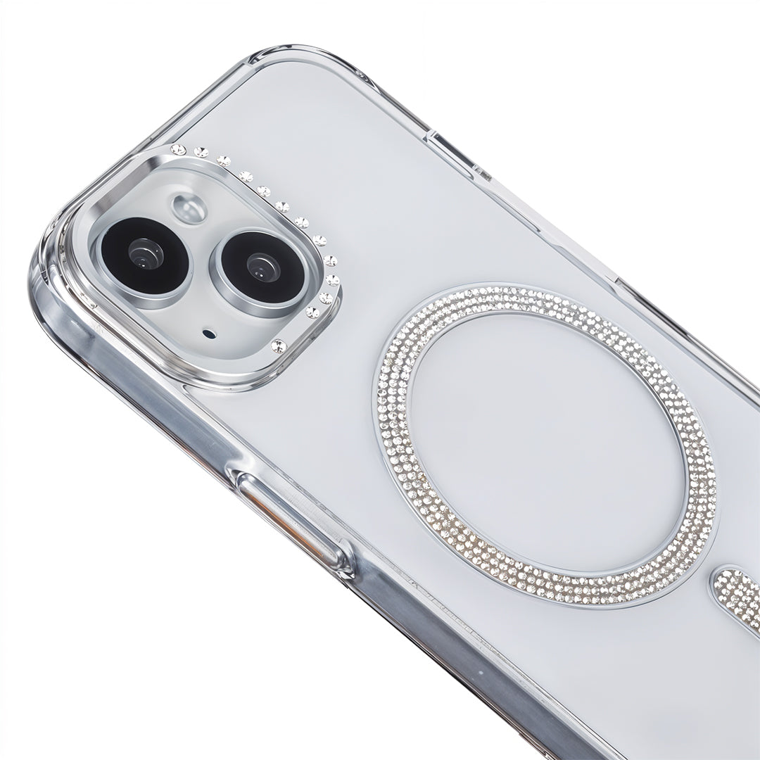 iPhone 13 Shiny Transparent Magsafe Telefon Kılıfı Beyaz