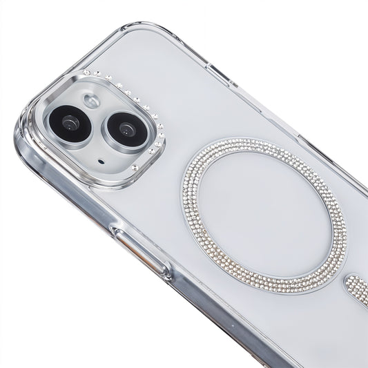 iPhone 13 Shiny Transparent Magsafe Telefon Kılıfı Beyaz