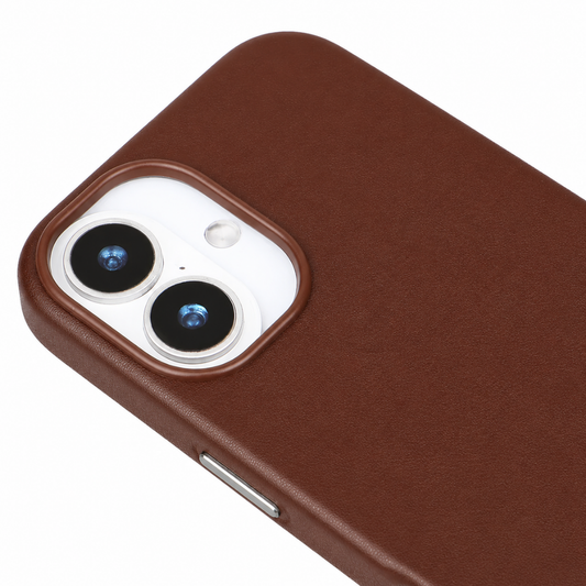iPhone 17 Gizli Magsafeli Vegan Deri Telefon Kılıfı - Vişne
