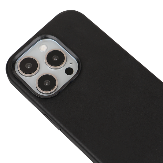 iPhone 14 Pro Gizli Magsafeli Vegan Deri Telefon Kılıfı - Siyah