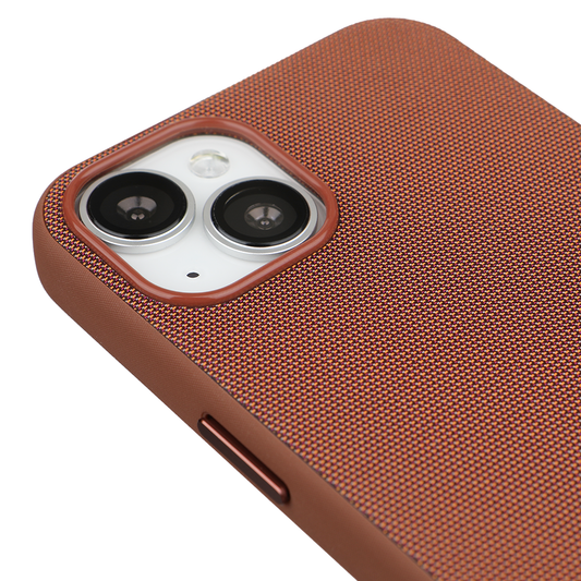 iPhone 14 Gizli Magsafeli Mikro Kabartma Premium Telefon Kılıfı - Kahve