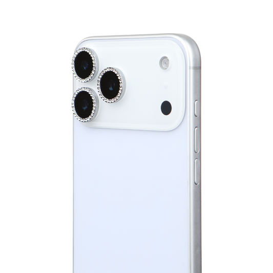 iPhone 17 Pro Max Kamera Koruyucu Diamond Taşlı Gray