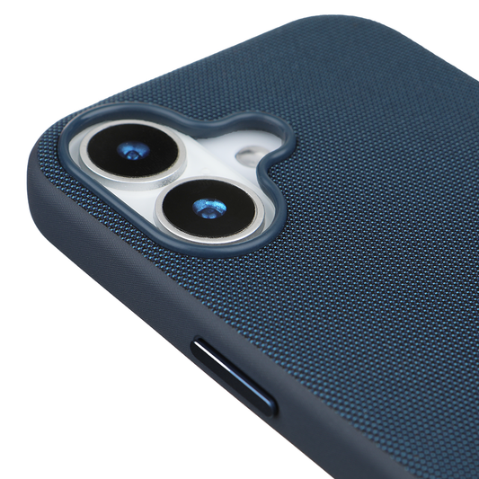 iPhone 16 Gizli Magsafeli Mikro Kabartma Premium Telefon Kılıfı - Mavi