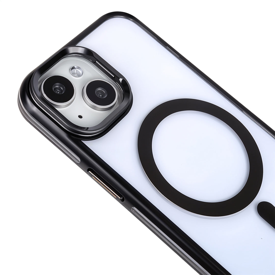 iPhone 15 Kamera Standlı Magsafe Telefon Kılıfı Siyah