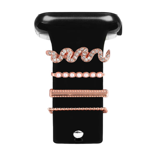 Apple Watch Charm Diamond Gold Snake Kordon Aksesuarı