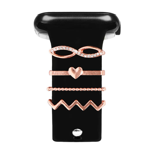 Apple Watch Charm Rose Infinity Diamond Kordon Aksesuarı