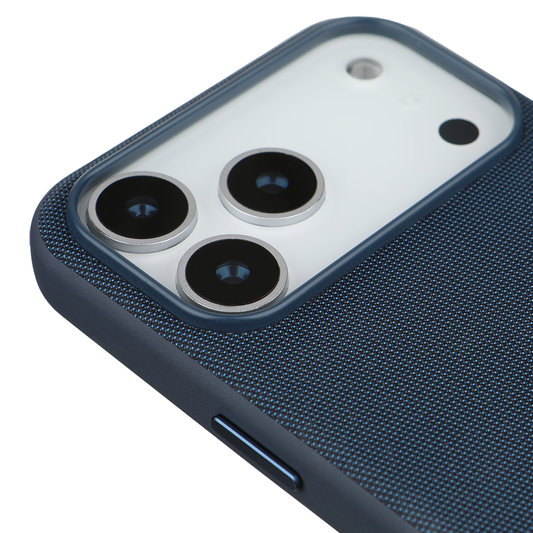 iPhone 17 Pro Max Gizli Magsafeli Mikro Kabartma Premium Telefon Kılıfı - Mavi