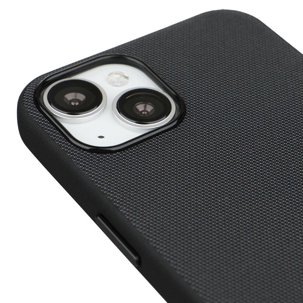 iPhone 14 Gizli Magsafeli Mikro Kabartma Premium Telefon Kılıfı - Siyah