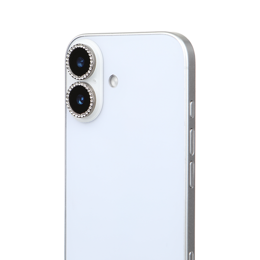 iPhone 17 Kamera Koruyucu Diamond Taşlı Gray