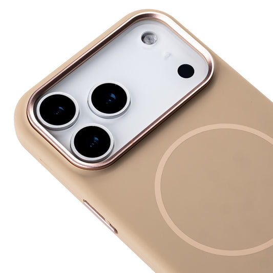 Apple iPhone 17 Pro Style Magsafe Telefon Kılıfı Krem