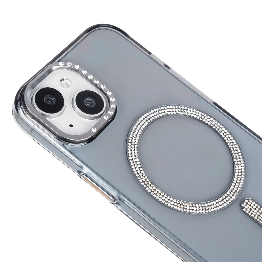 iPhone 13 Shiny Transparent Magsafe Telefon Kılıfı Siyah