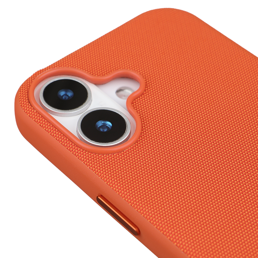 iPhone 16 Gizli Magsafeli Mikro Kabartma Premium Telefon Kılıfı - Turuncu