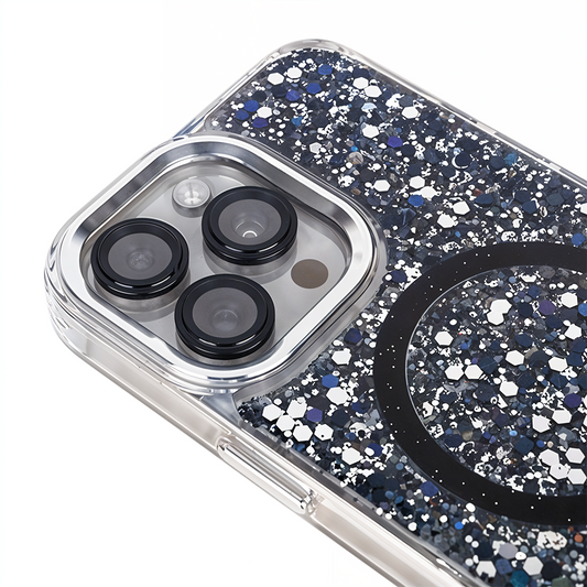 iPhone 15 Pro Max Simli Dolgulu Magsafe Telefon Kılıfı Siyah