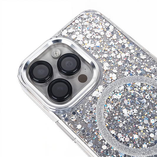 iPhone 15 Pro Max Simli Dolgulu Magsafe Telefon Kılıfı Gri