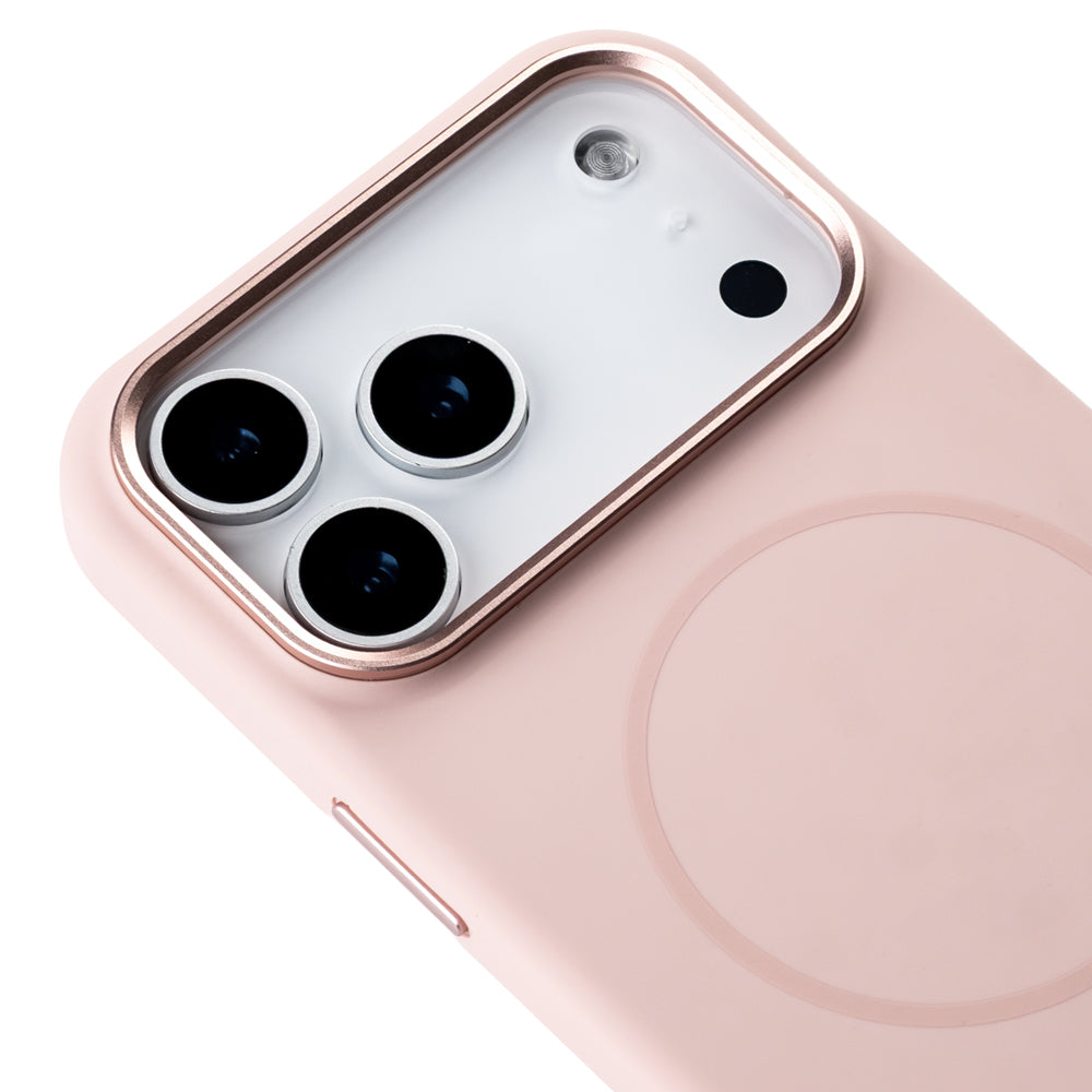 Apple iPhone 17 Pro Style Magsafe Telefon Kılıfı Pembe