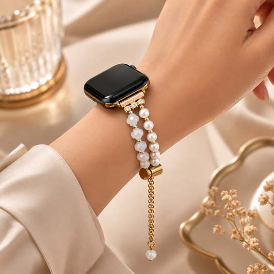 Apple Watch Saat Yeşil Taşlı Tasarımlı Şık Kordon
