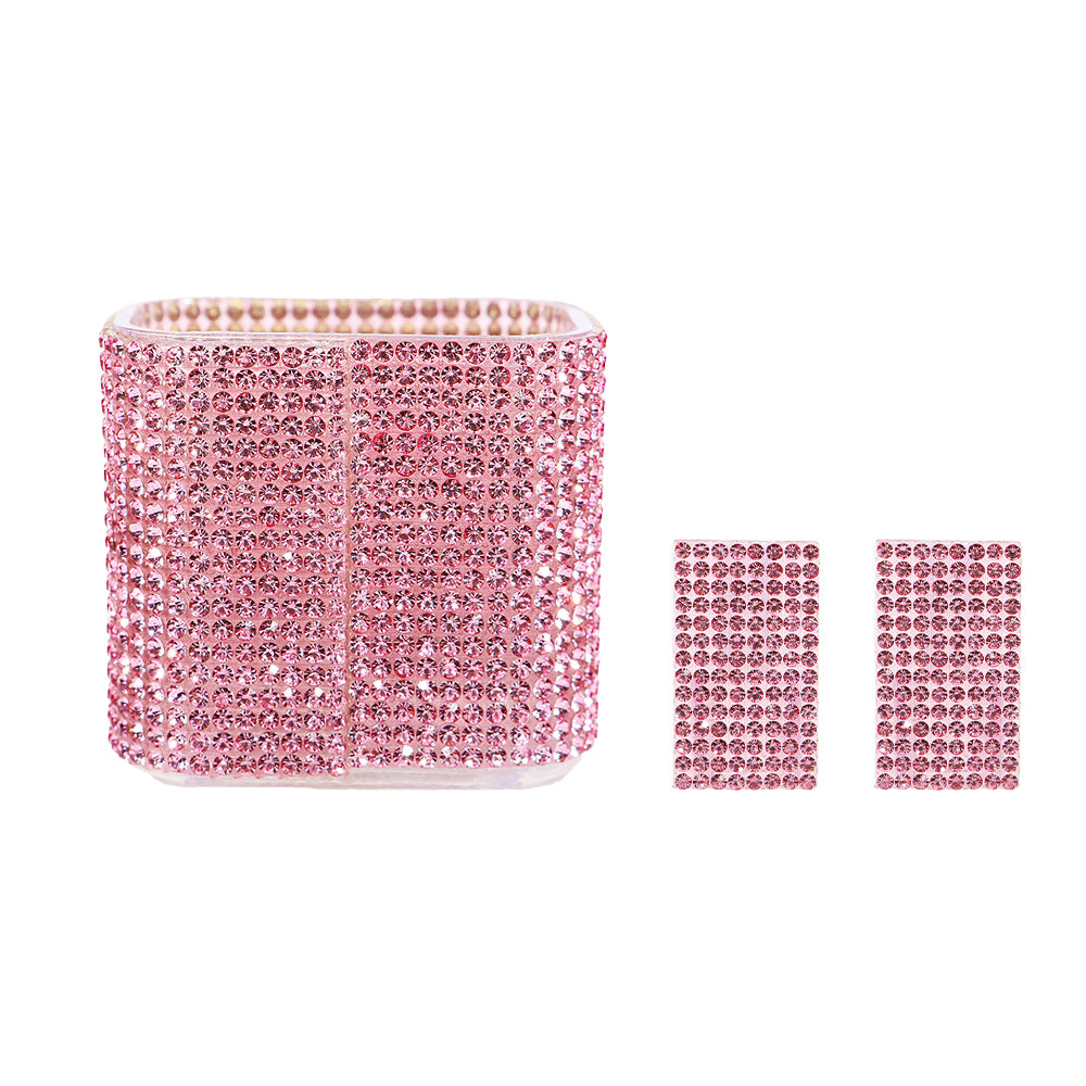 Şarj Başlığı ve Kablo Koruyucu 4 lü Set Pembe Işıltılı