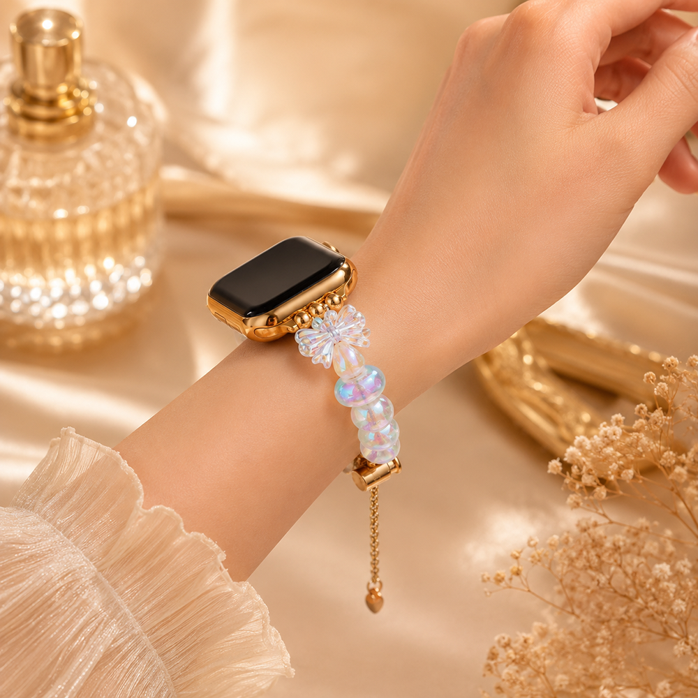 Apple Watch Saat Şeffaf Kurdele Tasarımlı Şık Kordon