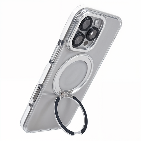 iPhone 14 Pro Metal Standlı Telefon Kılıfı Beyaz