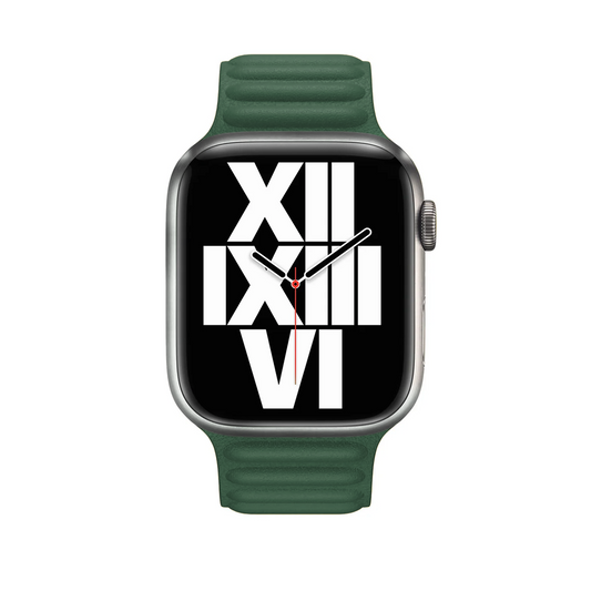Apple Watch Baklalı Deri Koyu Yeşil Saat Kordonu