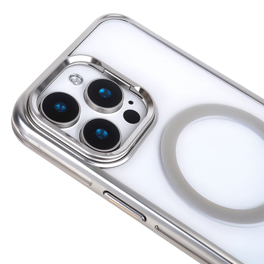 iPhone 15 Pro Max Kamera Standlı Magsafe Telefon Kılıfı Gri
