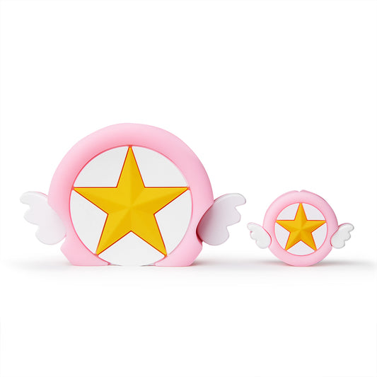Şarj Başlığı ve Kablo Koruyucu 4 lü Set Pembe Yıldız