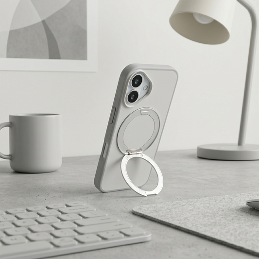 Apple iPhone 17 Magsafe Premium Standlı Fonksiyonel Telefon Kılıfı Beyaz