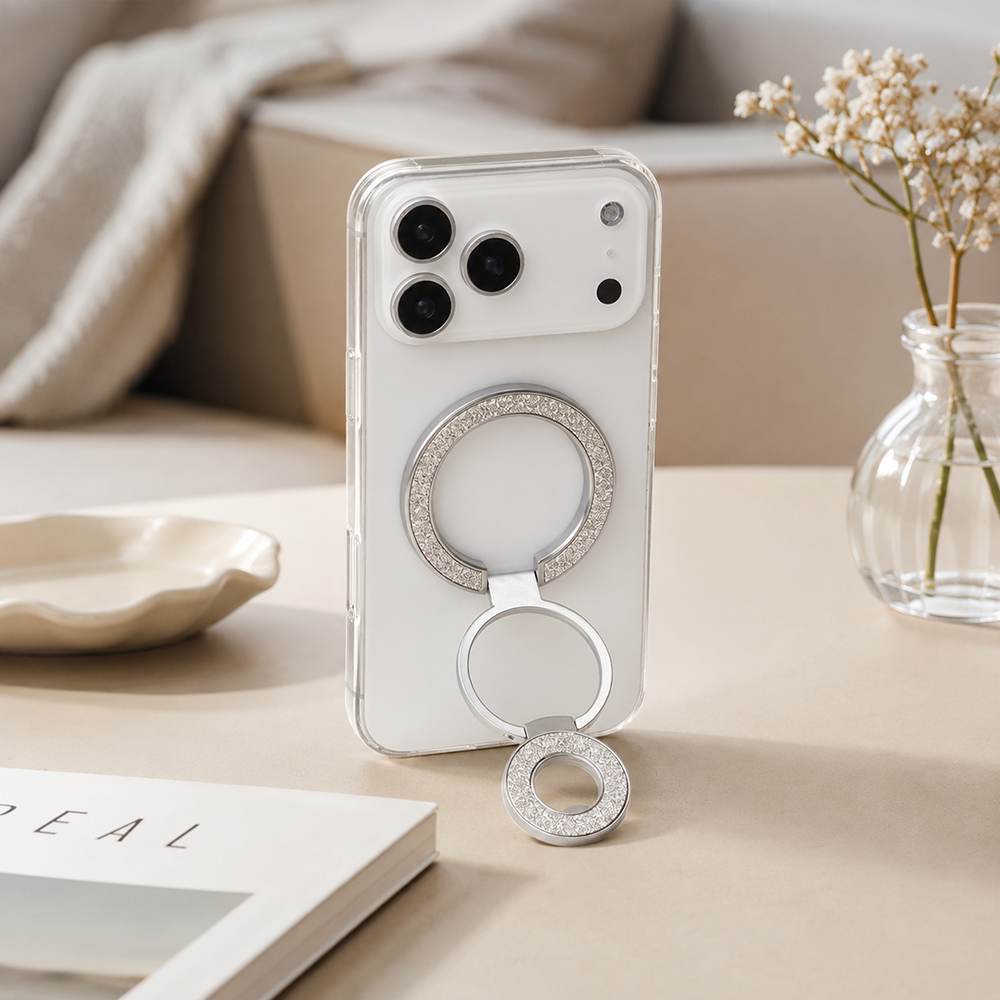 Universal 3 Kademeli Katlanabilir MagSafe Telefon Standı Gümüş
