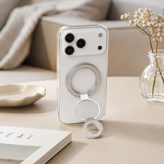 Universal 3 Kademeli Katlanabilir MagSafe Telefon Standı Gümüş
