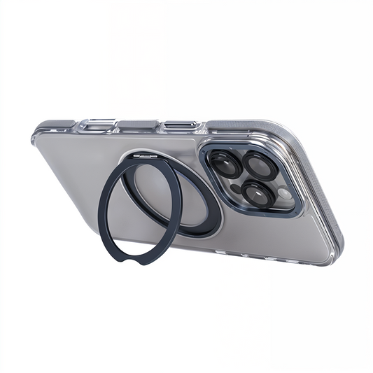 iPhone 14 Pro Metal Standlı Telefon Kılıfı Gri