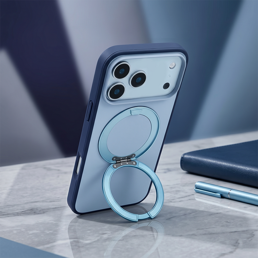 Apple iPhone 17 Pro Magsafe Premium Standlı Fonksiyonel Telefon Kılıfı Mavi