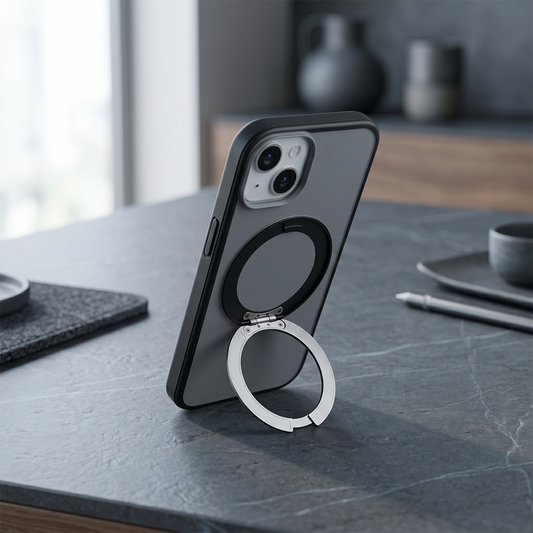 Apple iPhone 11 Magsafe Premium Standlı Fonksiyonel Telefon Kılıfı Füme