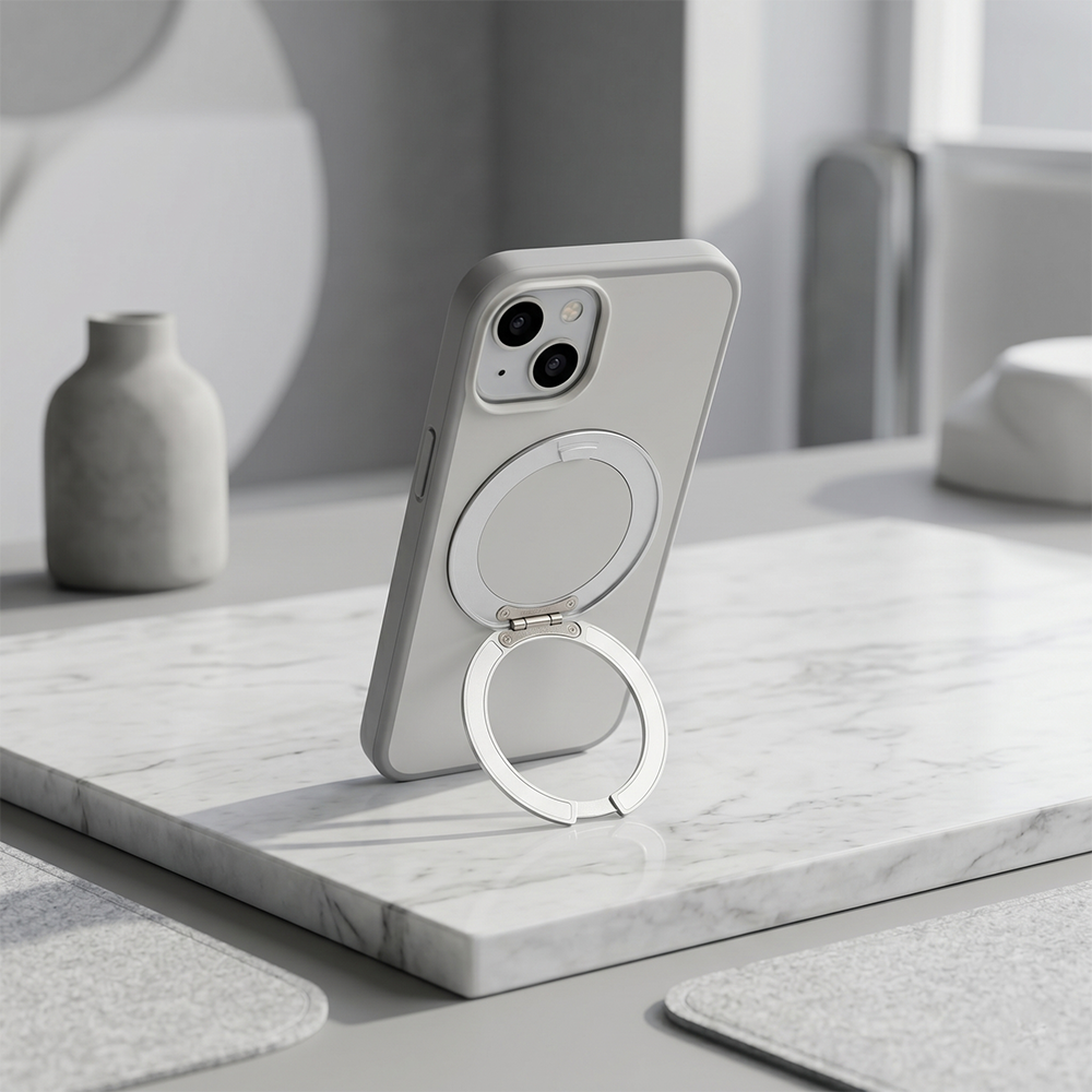 Apple iPhone 14 Plus Magsafe Premium Standlı Fonksiyonel Telefon Kılıfı Beyaz