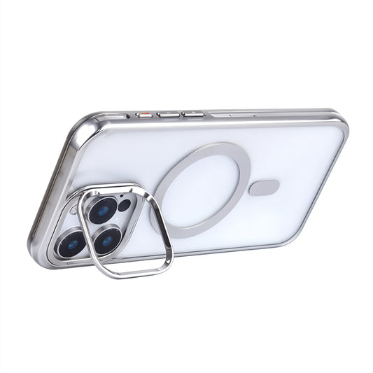 iPhone 15 Pro Max Kamera Standlı Magsafe Telefon Kılıfı Gri