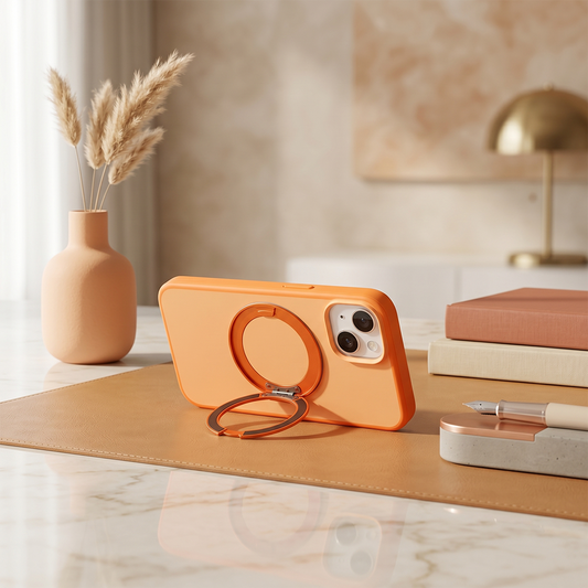 Apple iPhone 11 Magsafe Premium Standlı Fonksiyonel Telefon Kılıfı Turuncu