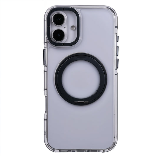 iPhone 16 Plus Metal Standlı Telefon Kılıfı Gri
