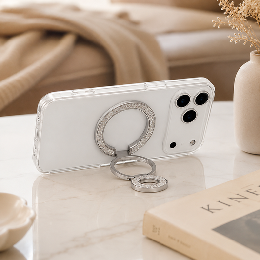 Universal 3 Kademeli Katlanabilir MagSafe Telefon Standı Gümüş