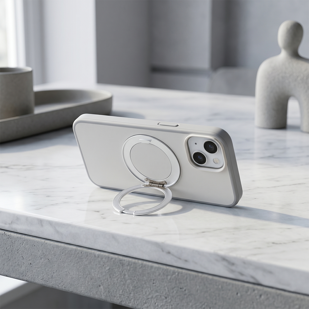 Apple iPhone 14 Plus Magsafe Premium Standlı Fonksiyonel Telefon Kılıfı Beyaz