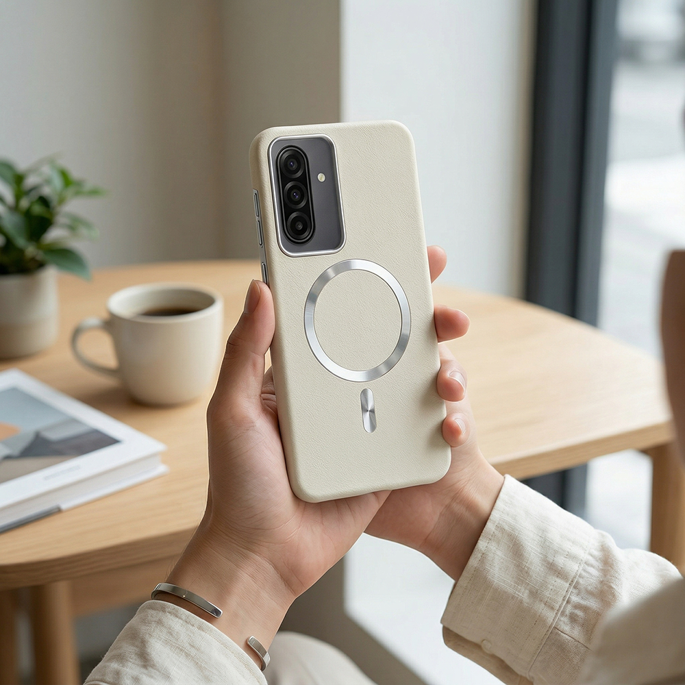 Samsung A26 5G Solid Magsafe Telefon Kılıfı Krem