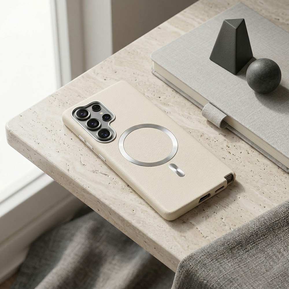 Samsung S25 Ultra Solid Magsafe Telefon Kılıfı Krem