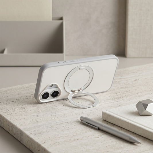 Apple iPhone 17 Magsafe Premium Standlı Fonksiyonel Telefon Kılıfı Beyaz
