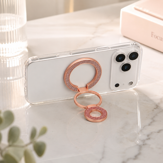 Universal 3 Kademeli Katlanabilir MagSafe Telefon Standı Rose Gold