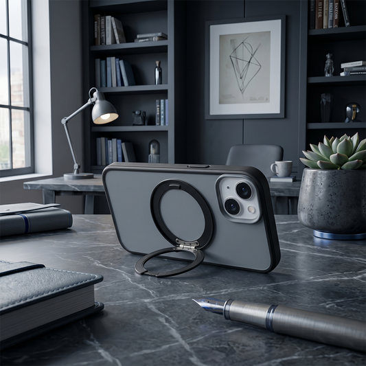 Apple iPhone 11 Magsafe Premium Standlı Fonksiyonel Telefon Kılıfı Füme