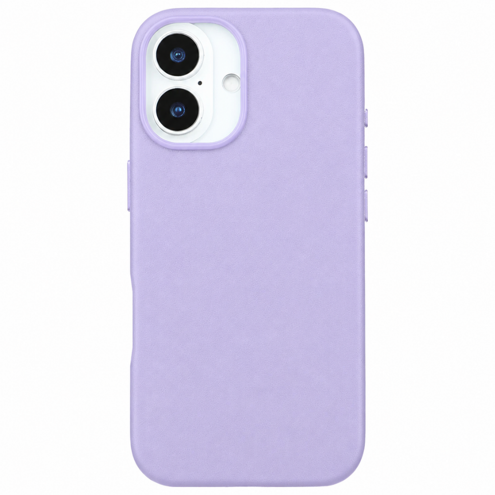 iPhone 17 Gizli Magsafeli Vegan Deri Telefon Kılıfı - Lila