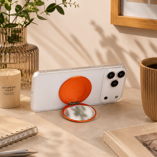 MagSafe Uyumlu Katlanabilir Aynalı Telefon Standı Turuncu